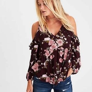 American Eagle floral blouse